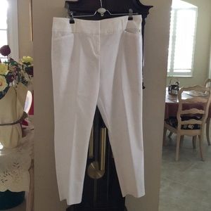 White tapered pants